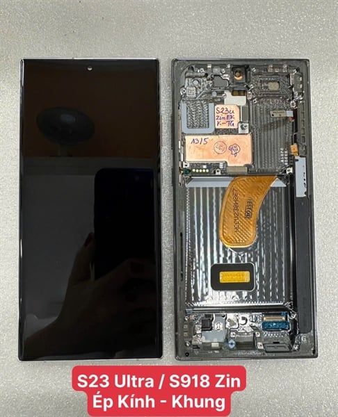 Màn Hình Samsung S23 Ultra / S918 - Zin Ép Kính - Khung - Xanh (amoled)