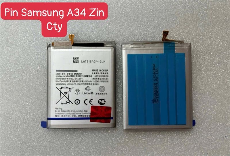 Pin Samsung A25 Zin CTY / A34 / A35 / A54 / A546 / A345 / A356 / A256 / EB - BA546ABY / 4905mAh
