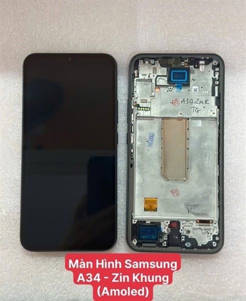Màn Hình Samsung A34 - Zin Khung- Đen (Amoled)
