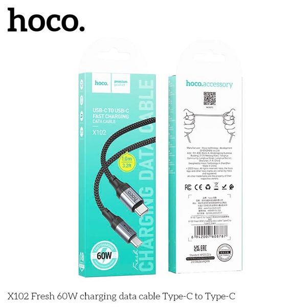 Cáp Sạc C2C - Hoco X102 - 60w - dây dù (sl20-1/30-2/50-3)