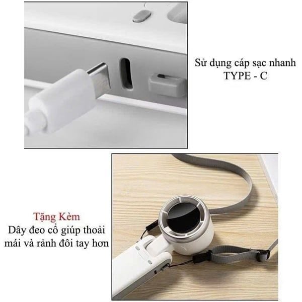 Quạt Tích Điện Cầm Tay N607 Turbo - pin 4000mAh