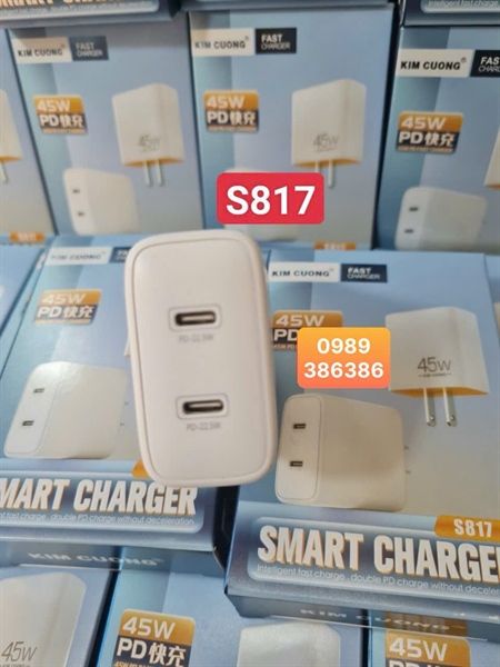 Cóc Sạc Nhanh Kim Cương S817 - Sạc Nhanh 45W (sl10-2/20-3)