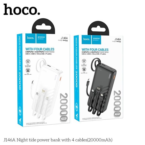Pin Dự Phòng 20000mAh - Hoco J146A - Kèm 3 Dây