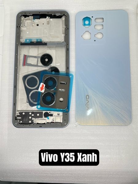 Vỏ Bộ Vivo Y35 2023 Xanh Trắng