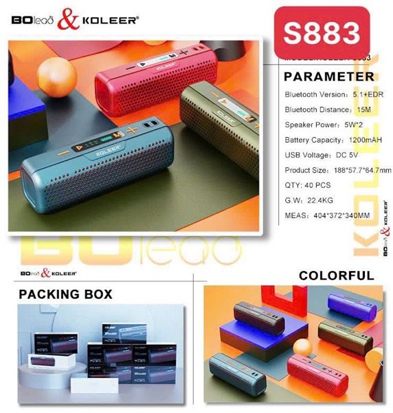 Loa Nhạc - S883 - Bluetooth/ Thẻ Nhớ/ USB/ 3.5 - âm thanh hay