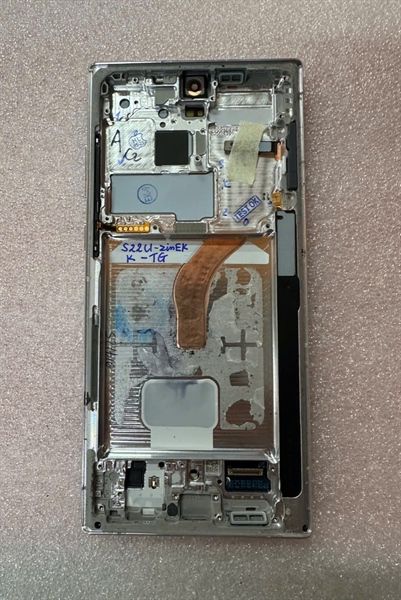 Màn Hình Samsung S22 Ultra - Zin Khung - Ép Kính - Trắng (Amoled)