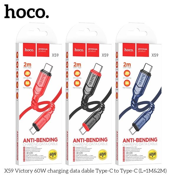 Cáp Sạc C2C - Hoco X59 - 1m - 60W (sl5-2/10-3/20-5)