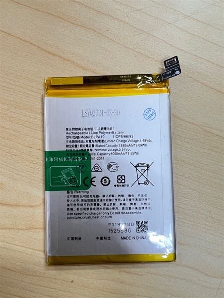Pin Oppo BLPA19 / A18 / A38- 4G/ A58- 4G / Realme C55 / 4800mAh - 5000mAh
