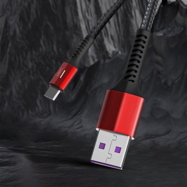 Cáp Sạc Nhanh LANEX LTC-P15C Type-C/ usb.C (Dây dù, 5.0A, Có Led 1.2m)