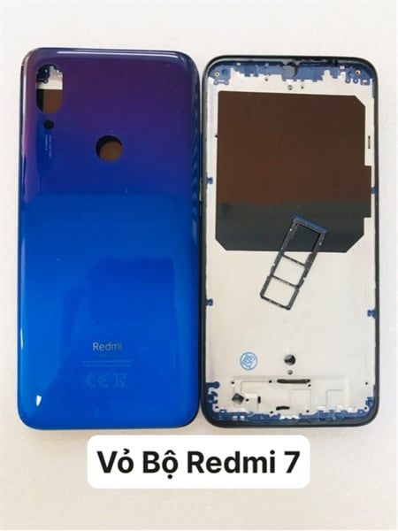 Vỏ Bộ Xiaomi Redmi 7 - Không Kính cam - Xanh