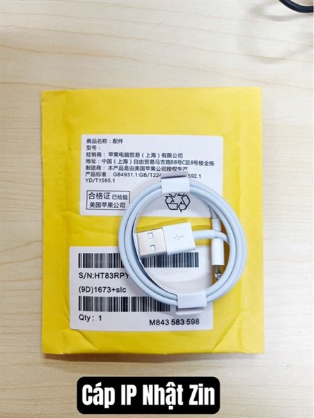 Cáp Sạc USB.IPHONE - XS Max Zin- (SL20-1/50-3 (Xuất Nhật.bịt vàng)