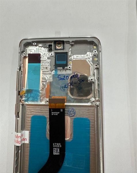 Màn Hình Samsung S20 Plus/ S20 / G985F- 2ic/ OLED- Khung- Phôi To (cong) - Trắng