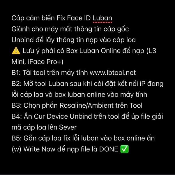 Cáp Loa Cảm Biến - Fix Face ID Luban - Iphone XS Max ( Dành Cho Máy Mất Cáp Gốc )