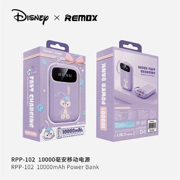 Pin Dự Phòng Disney Remax RPP 102 10000mAh Kèm Dây (sl5-10)