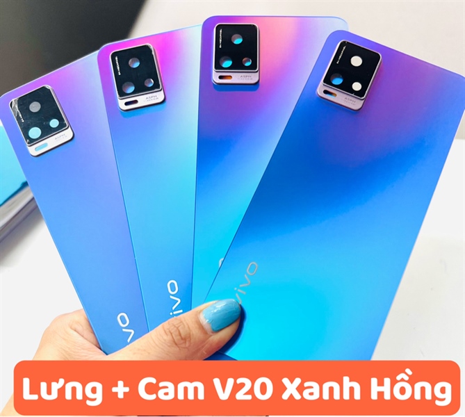 Lưng Vivo V20 Xanh Hồng 5G( có kính cam165k)