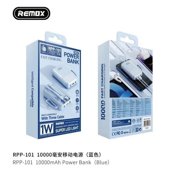 Pin Dự Phòng Remax RPP 101 10000mAh Kèm Dây (sl5-10)