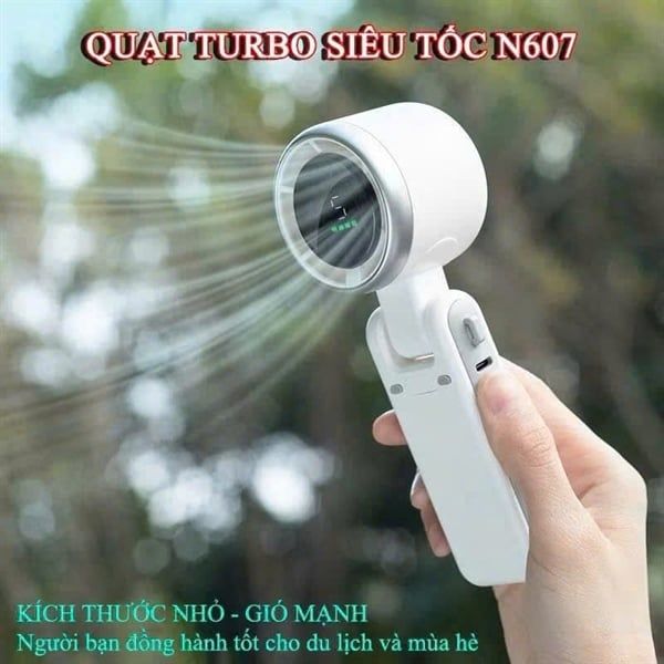 Quạt Tích Điện Cầm Tay N607 Turbo - pin 4000mAh
