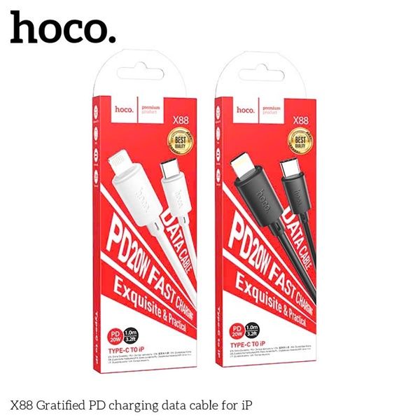 Cáp Sạc C to IP - Hoco X88 - 1m (sl20-1/30-2/50-3)