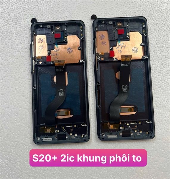 Màn Hình Samsung S20 Plus/ S20+ / G985F- 2ic/ OLED- Khung- Phôi To (cong) - Đen