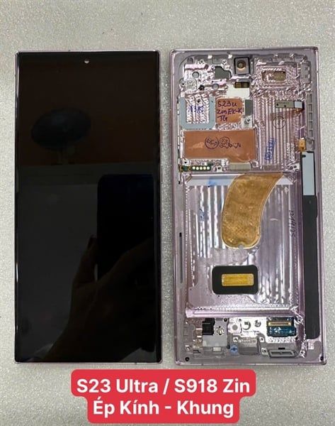 Màn Hình Samsung S23 Ultra / S918 - Zin Ép Kính - Khung - Tím (amoled)