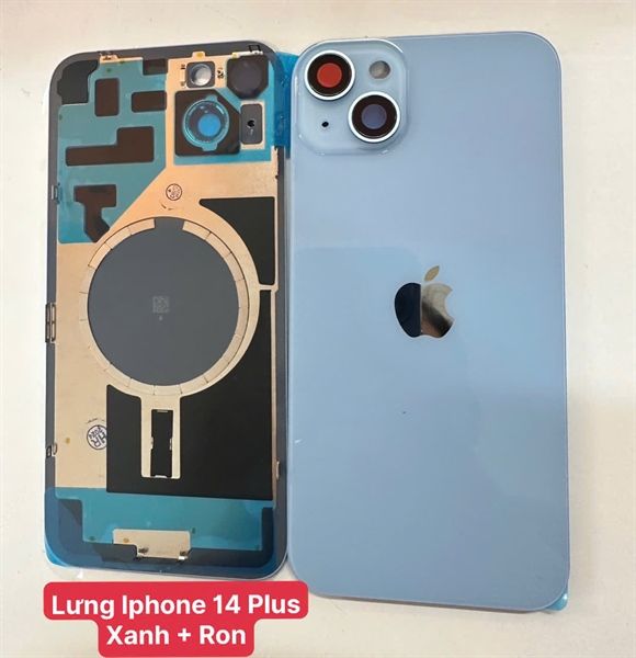 Lưng Iphone 14 Plus - Xanh Blue (+ Ron + Cam Zin)