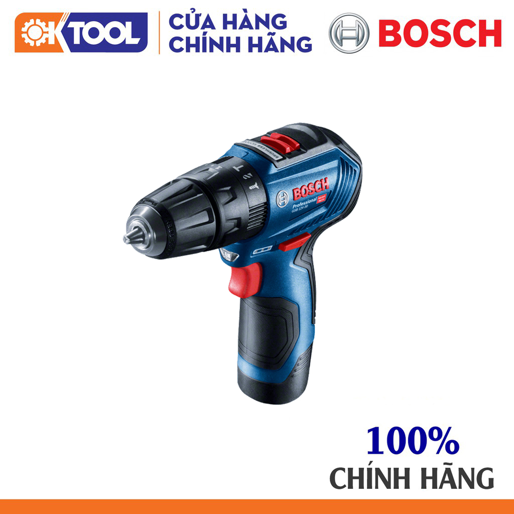 Máy khoan vặn vít BOSCH GSB12V-30 (12V*2. 2.0AH)