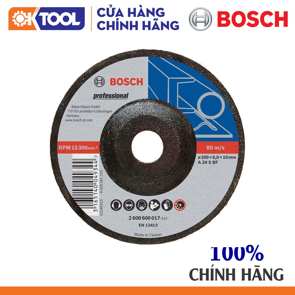 Đá mài sắt BOSCH (100X6X16MM)