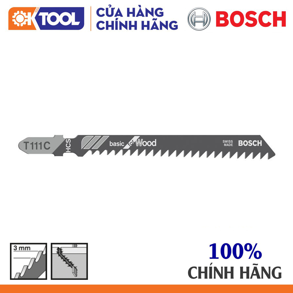 Lưỡi cưa lộng BOSCH T111C - Gỗ (bộ 5 lưỡi)