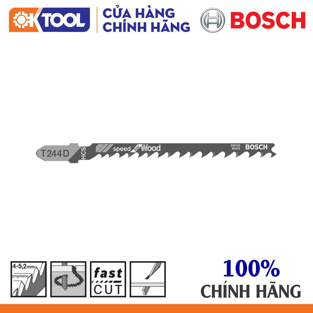 Lưỡi cưa lộng BOSCH T244D - Gỗ (bộ 5 lưỡi)