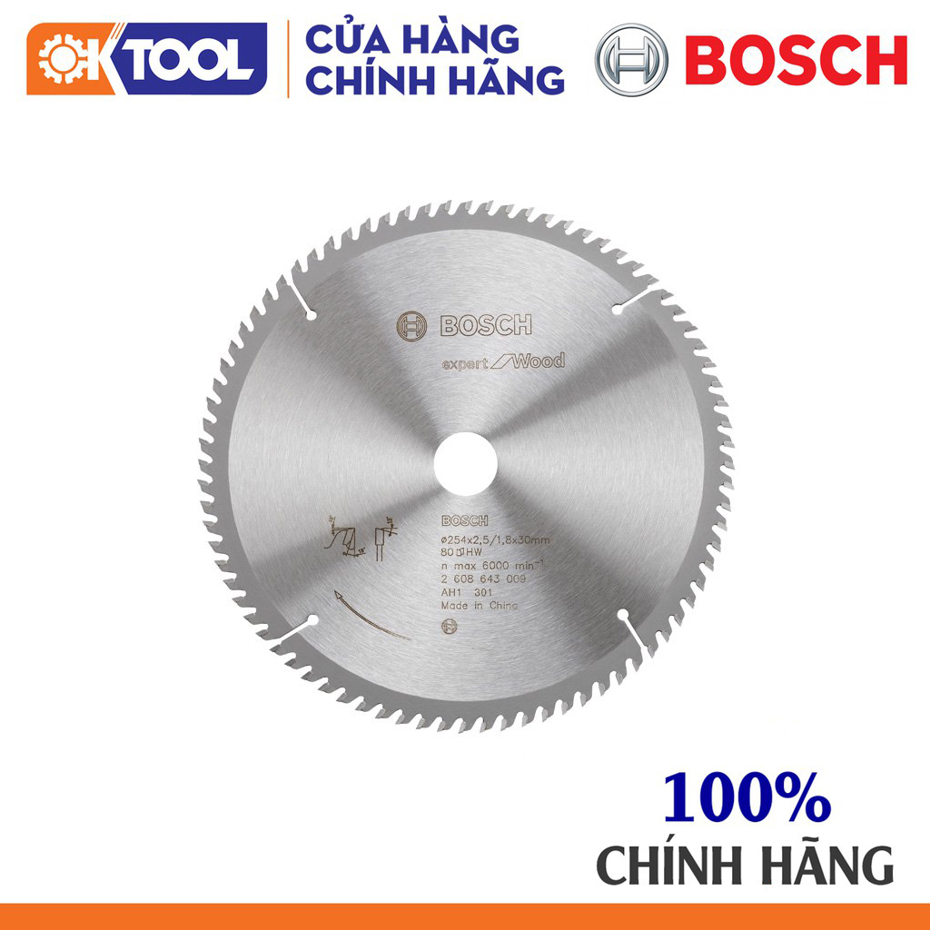 Lưỡi cưa gỗ BOSCH (254X30X80T)