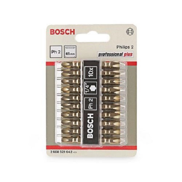 Đầu vặn vít ngắn BOSCH (PH2-65MM 10PCS)