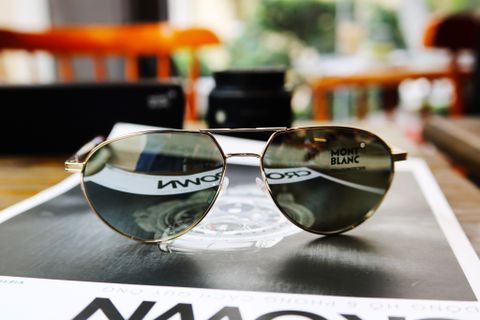 Montblanc Sunglasses MB 714S 32Q Gold/ Mirror Green MB714S