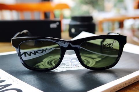 Sunglasses Montblanc MB 652 S 01N shiny black / green