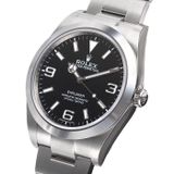 Rolex Explorer Black Dial Stainless Steel Rolex Oyster Automatic Mens Watch 214270
