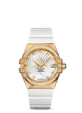 Omega Constellation 35 mm, yellow gold on rubber strap 123.57.35.20.55.003 12357352055003