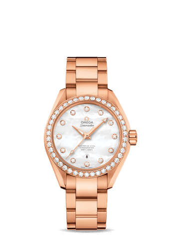 Đồng hồ Omega 23155342055003 Seamaster 18K Rose Gold Ladies Diamond 231.55.34.20.55.003