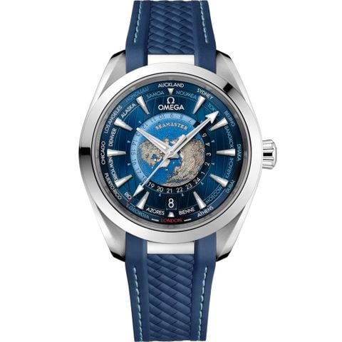 Seamaster Aqua Terra 150M Co-Axial Master Chronometer GMT Worldtimer 43mm  Rubber strap  220.12.43.22.03.001
