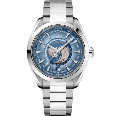 Omega Summer Blue Seamaster Aqua Terra GMT Worldtimer 150M 43 mm 220.10.43.22.03.002