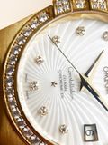 Omega Constellation 35 mm, yellow gold on rubber strap 123.57.35.20.55.003 12357352055003