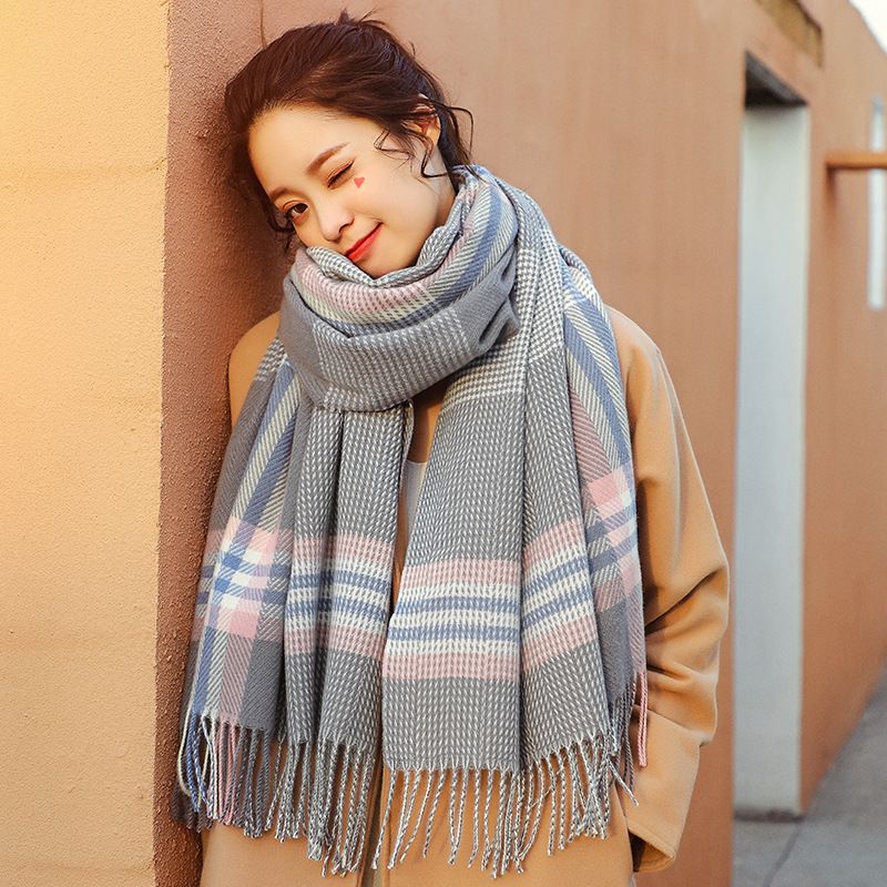 Khăn quàng len tua rua cho nữ giả Cashmere chất lượng cao