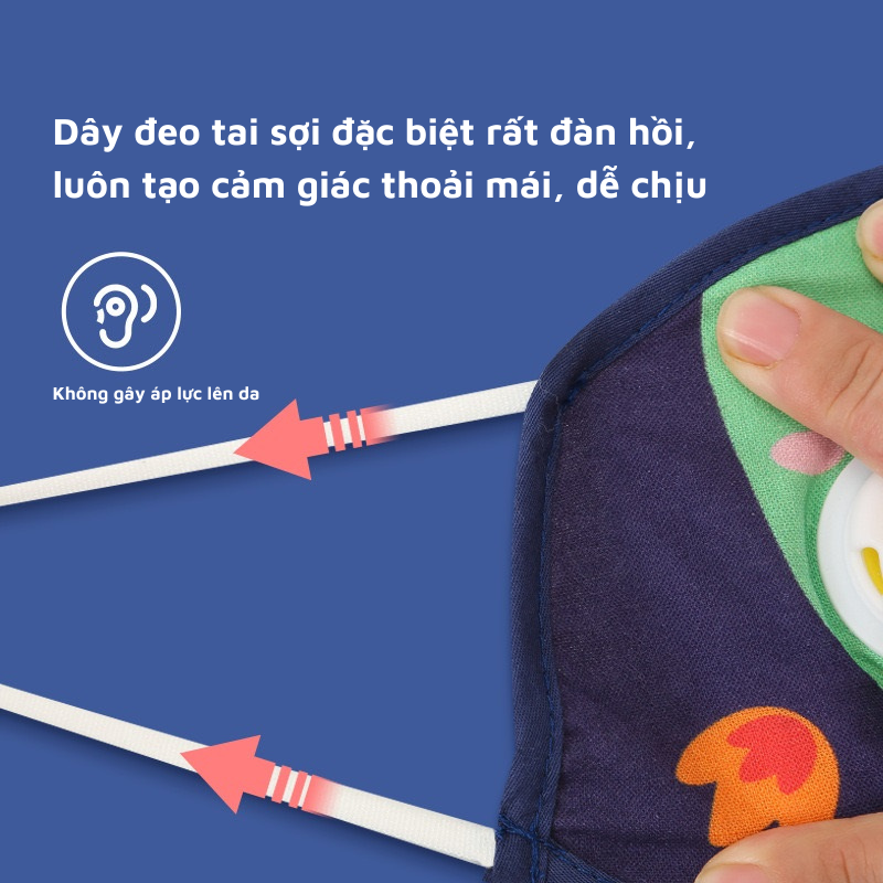 [3-10 tuổi] Set 2 cái khẩu trang vải Lemonkid® tiện lợi tái sử dụng cho bé trai bé gái