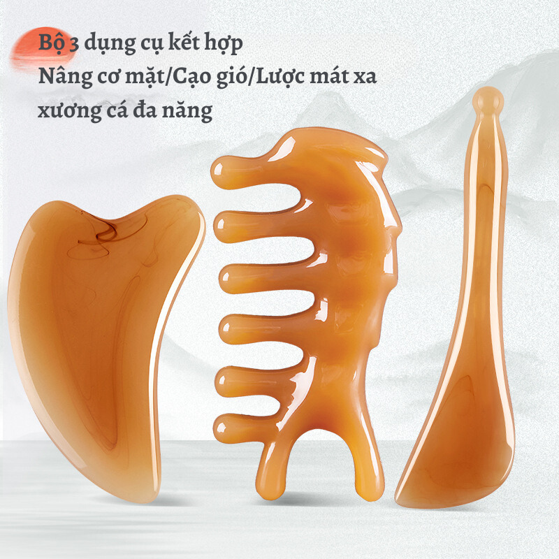 Set bộ 3 dụng cụ mát xa làm đẹp nâng cơ mặt chống nhăn nâng mũi