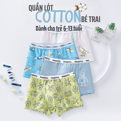 [Hộp 2 cái] - Quần lót cao cấp kiểu boxer cotton nguyên chất dành cho bé trai