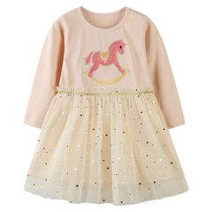 [2-8 tuổi] Váy đầm xuân thu bé gái cotton tinh khiết phối ren phong cách tiểu thư