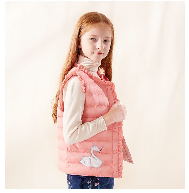 Áo khoác sát nách kiểu vest siêu nhẹ thu đông chính hãng Piglet Great cho bé gái 3-4 tuổi