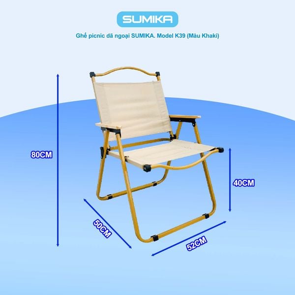  Ghế xếp thư giãn du lịch có lưng tựa SUMIKA K39 