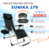  Ghế xếp thư giãn Sumika 179, lưới đen, khung xám 