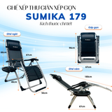  Ghế xếp thư giãn Sumika 179, lưới đen, khung xám 