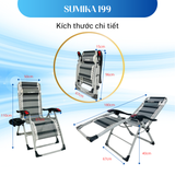  Ghế xếp thư giãn SUMIKA 199, lăn tay massage, khung vuông cao cấp 
