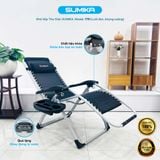  Ghế xếp thư giãn Sumika 179, lưới đen, khung xám 